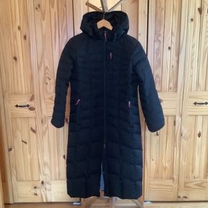 Lands’ End Black Down Coat With Hood Size Medium Petite